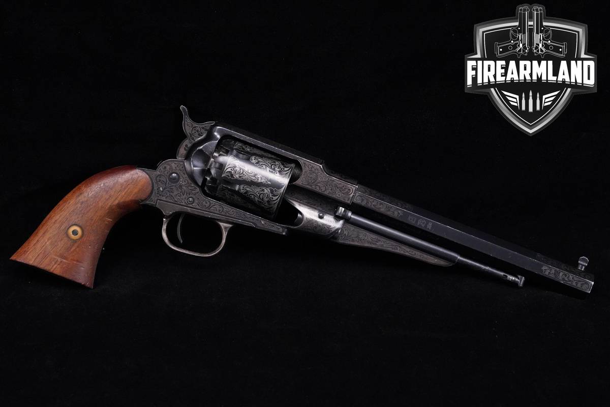 F.lli Pietta 1858 Remington New Model Army Engraved .44-Cal 8" +ORIG BOX