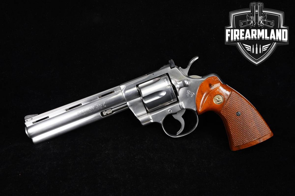 COLLECTOR 1982 Colt Python 357 Magnum 6" Stainless DA/SA Target Revolver