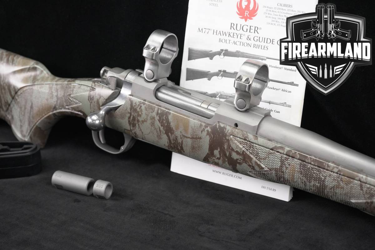 Ruger M77 Hawkeye All-Weather 308 Winchester 22 Stainless & Camo CRF
