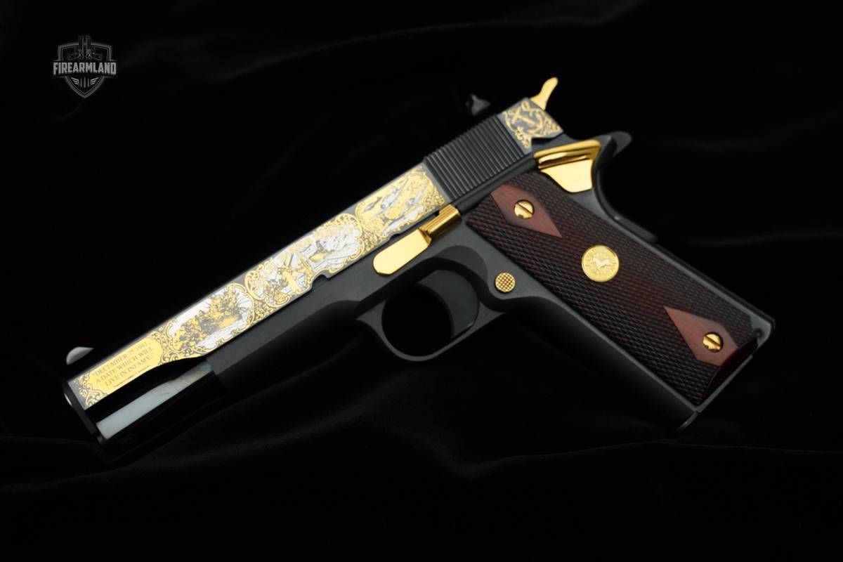 RARE & COLLECTIBLE Colt Pearl Harbor Tribute 1911 45ACP Pistol 243/500 24K