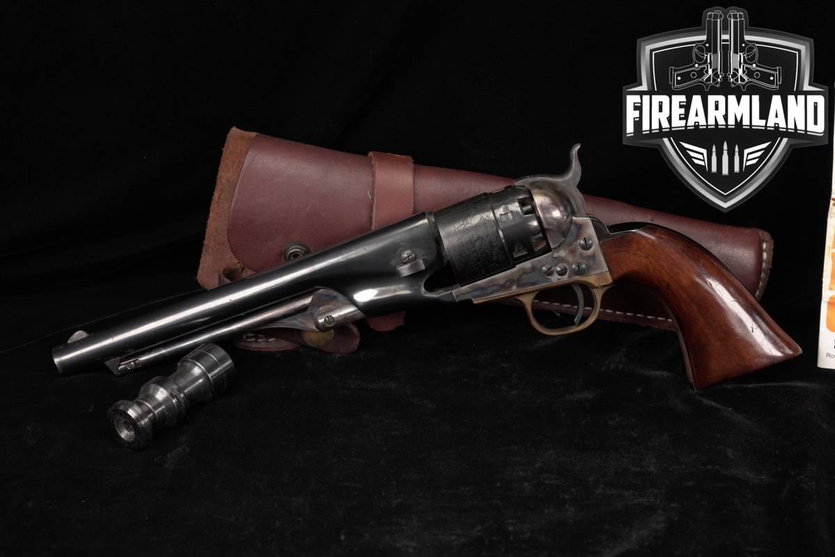 A Uberti 1861 Navy 36 Black Powder 8" Blued & Color Case Hardened +HOLSTER