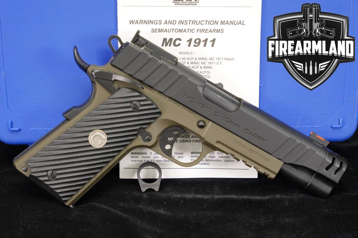Girsan MC 1911 C 10mm Carry 4.25 Two-Tone Black & Olive Green FACTORY COMP