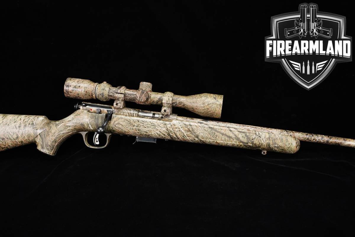 Savage Arms 93R17 BRUSH CAMO 17 HMR 22 Factory-mounted Scope ACCUTRIGGER