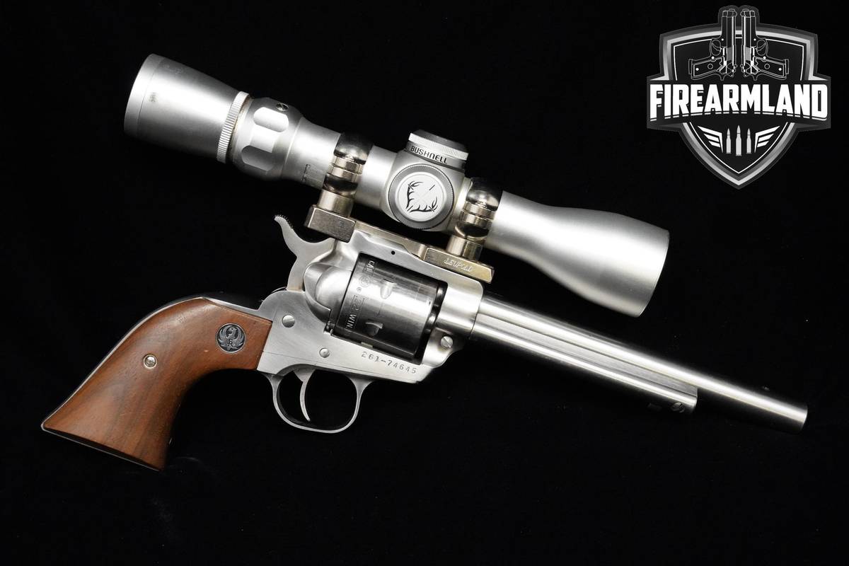 1988 Ruger New Model Single Six 22 WMR 6.5" Stainless Steel Ruger +SCOPE