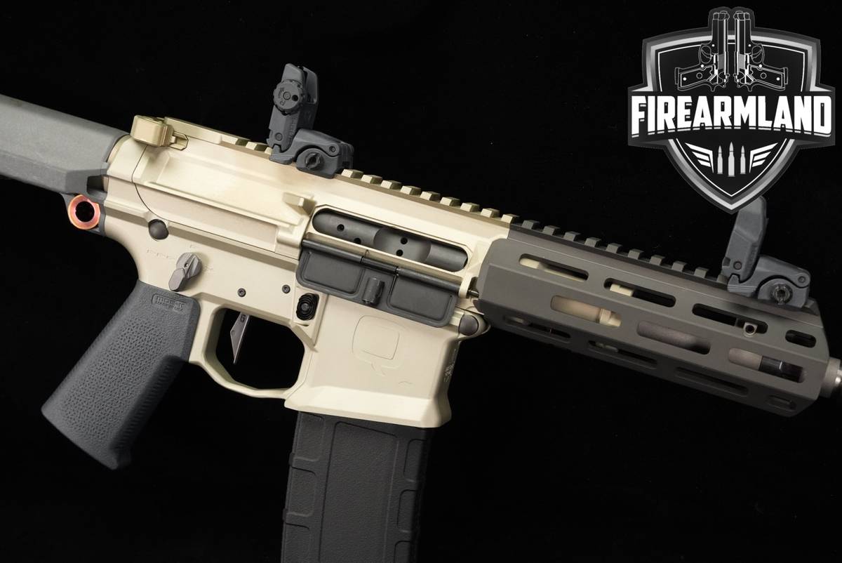 Q Honey Badger SBR 300 Blackout AR-15 AR15 7" Tan & Gray RADIAN