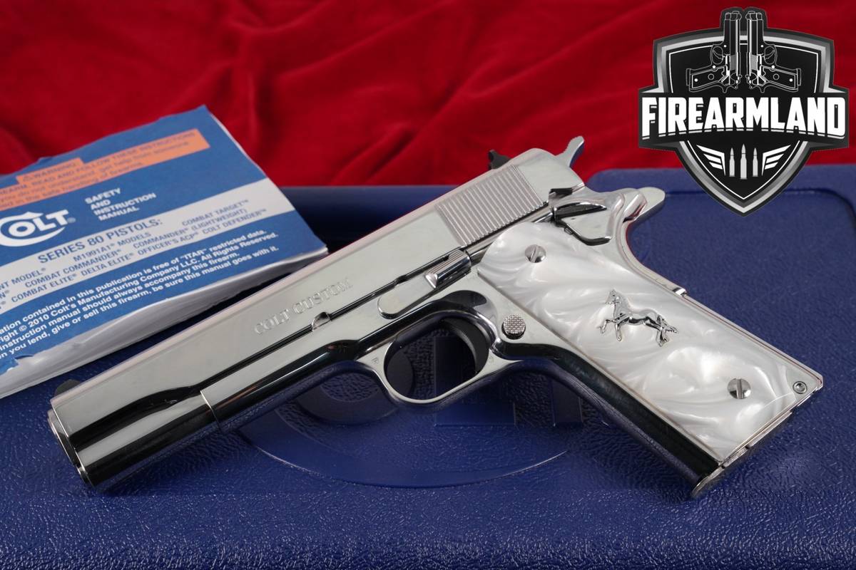 Colt Government Model Custom Shop Bright Stainless 38 Super 1911 +ORIG CASE