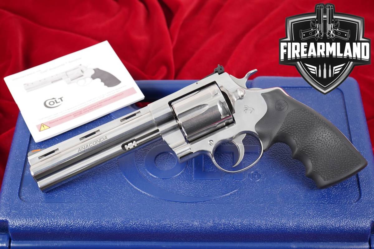 Colt Anaconda New-Series 45Colt 6" Bright Stainless Snake-Gun +ORIG CASE