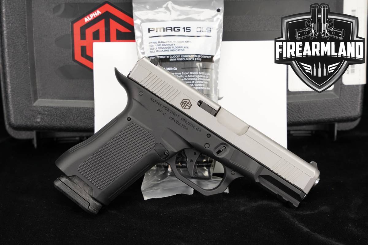 Alpha Foxtrot AF-C 9mm 4.02 Two-Tone Silver & Black AFC +2 MAGS & ORIG CASE