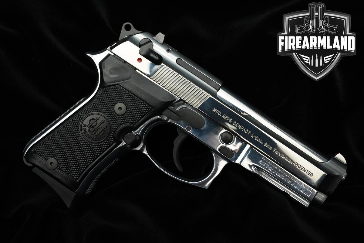 LIKE-NEW Bright Polished Beretta Model 92FS Compact Inox 9mm 4.1" 92FS M9A1
