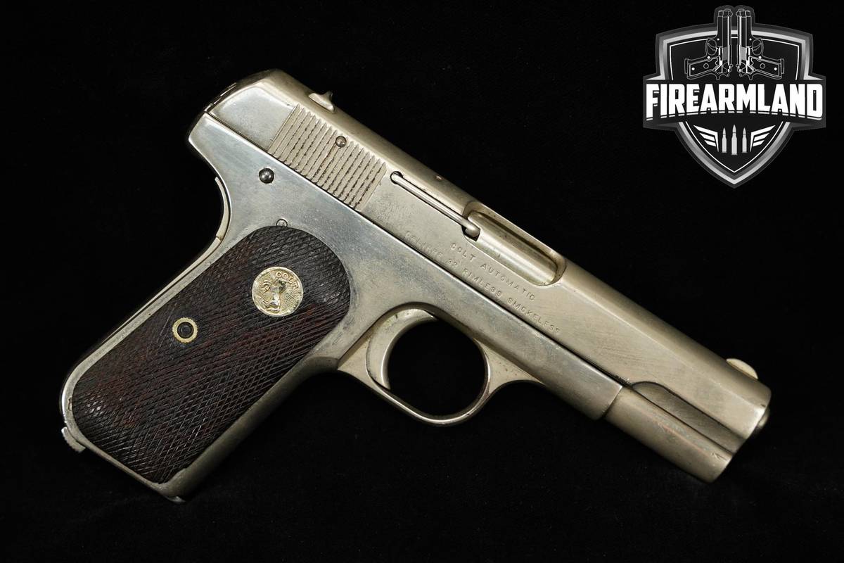 1917 Colt Model 1903 Pocket Hammerless Type III 32 ACP 3.75" Nickel Pistol