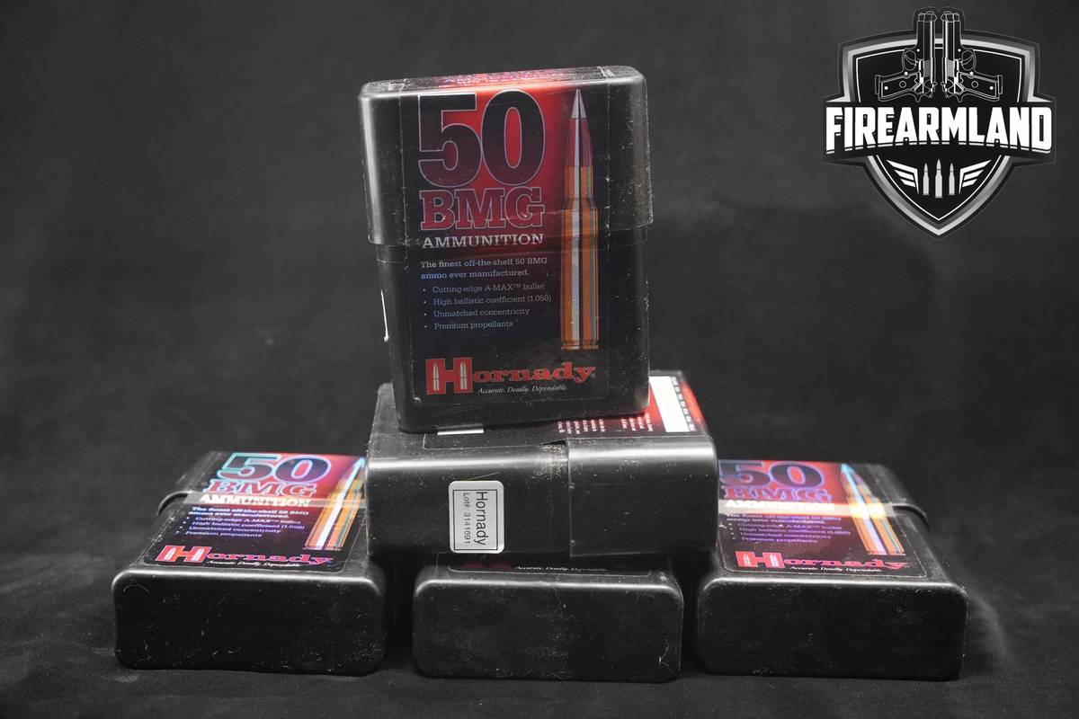 50 BMG Hornady A-MAX Ammo 50-BMG Ammunition 50 ROUNDS