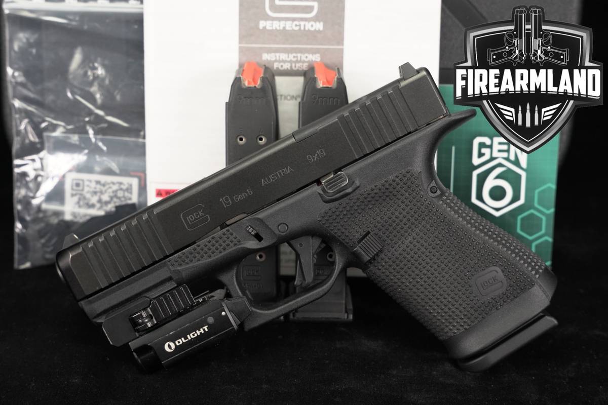 Glock 19 Gen6 ORS G19 Gen 6 9mm 4.02 +3 MAGS, ORIG CASE, OLIGHT VALKYRIE