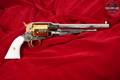 1992 F.lli Pietta 1858 New Model Army Texas Limited Edition; Sportsman’s Guide Exclusive; 1 of 5000 .44 cap and ball Two-Tone Silver & Gold in Good Condition Image 4
