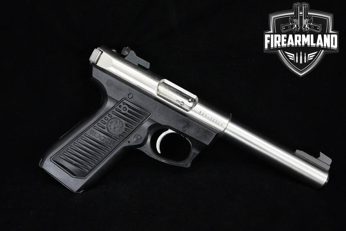 2000 Ruger Mark II 22/45 22LR 5.5" Stainless Steel Ruger BULL BARREL +2MAGS