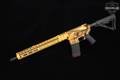 Black Rain Ordnance, Inc. Spec15 DTOM (Don't Tread On Me) Engraved Edition .223 Wylde Distressed Gold in Excellent Condition Image 2