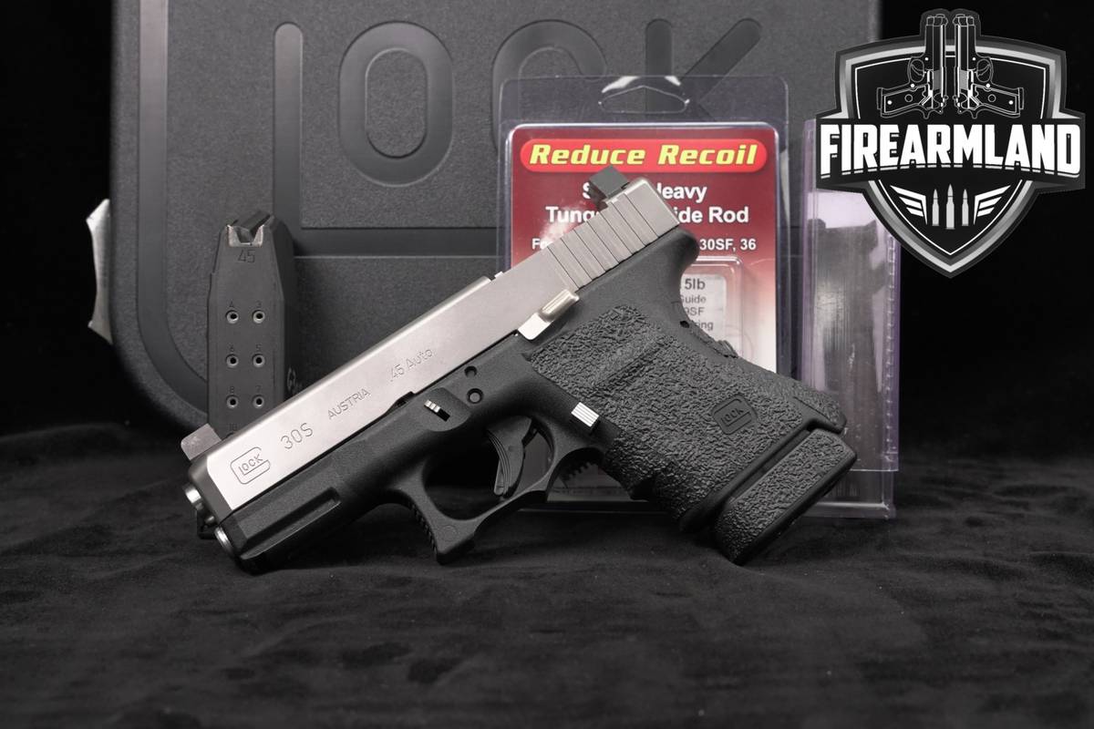 Glock 30S Gen3 45 ACP 3.78" Two-Tone Stainless & Black +2 MAGS & ORIG CASE