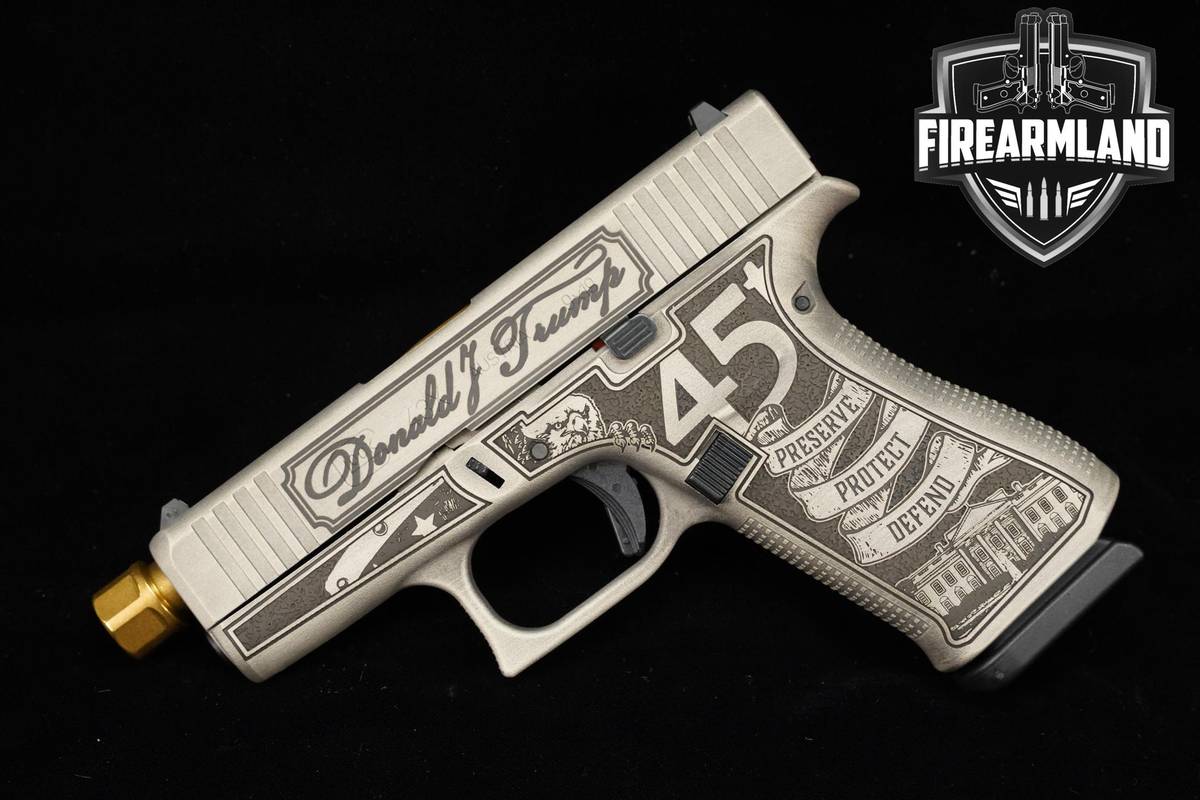 TRUMP! Glock 43X Slimline 9mm 4" Stainless G43X-Engraved +2 MAGS & OG CASE