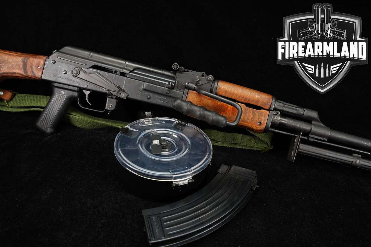 Romarm/Cugir Mod AES-10B 7.62x39 23" Black & Wood RPK DRUM MAG