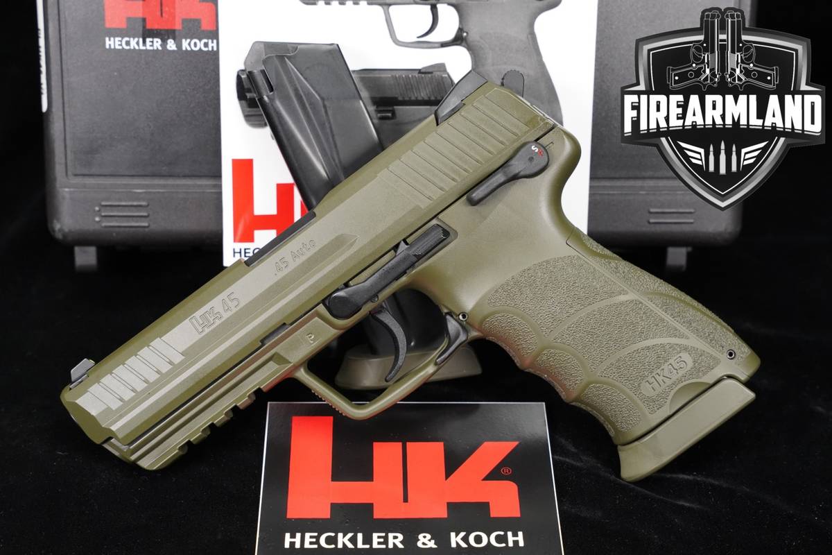 Heckler & Koch HK45 V1 H&K 45 ACP 4.47" Green +2 MAGS, ORIG CASE