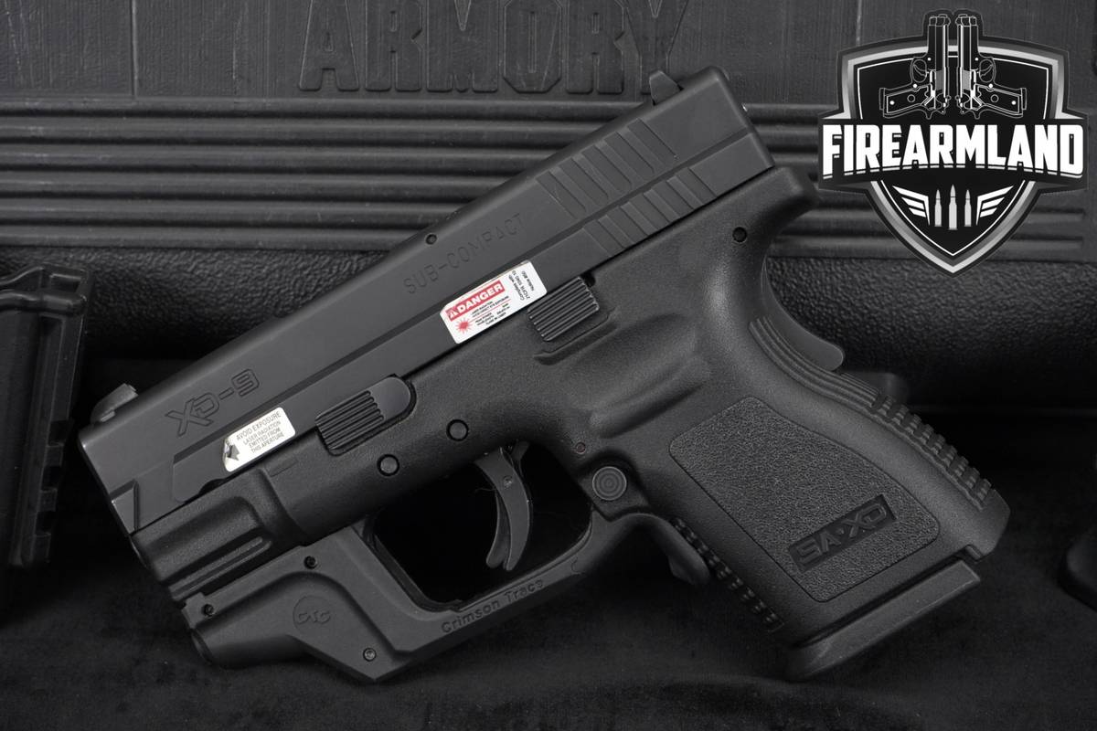 Springfield Armory XD-9 Sub-Compact 9mm XD9 +ORIG CASE, HOLSTER, CT LASER