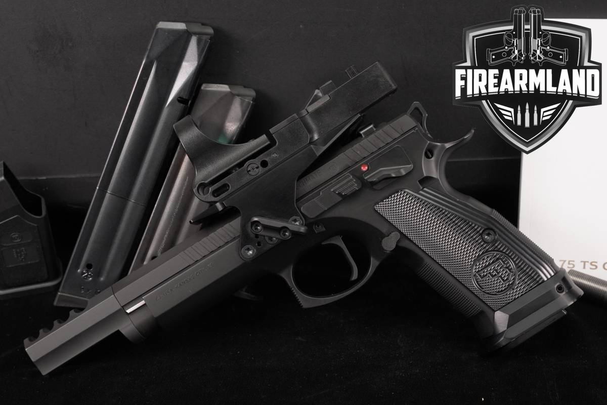 OPEN RACEGUN CZ 75 TS Czechmate 9mm 5.23" CZ75 +4 MAGS, ORIG CASE & OPTIC
