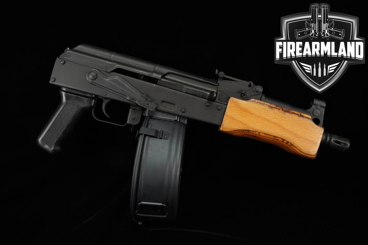 Romarm/Cugir Mini Draco 7.62x39 AKM AK47 AK-47 Black & Hardwood DRUM MAGS
