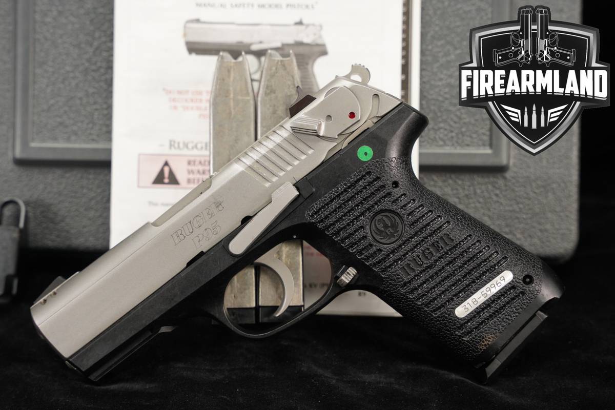 Ruger P95 PR 9mm 3.9" Two-Tone Stainless P-95 +3 MAGS, ORIG CASE