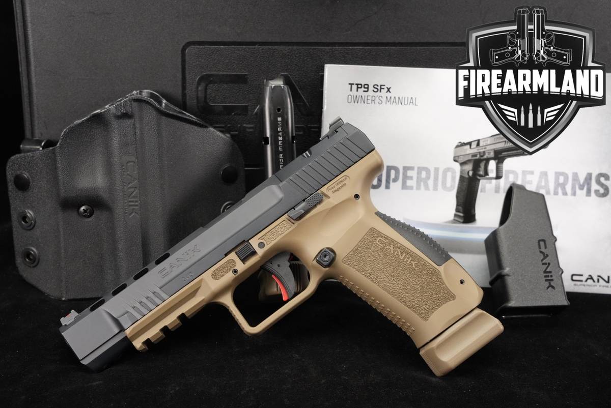 Canik TP9 SFx 9mm 5.2" Black & FDE TP9SFx +2 MAGS, ORIG CASE & HOLSTER