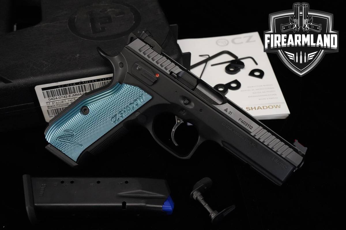 CZ Shadow 2 Black & Blue 9mm 4.89" CZ +2 MAGS & ORIG CASE