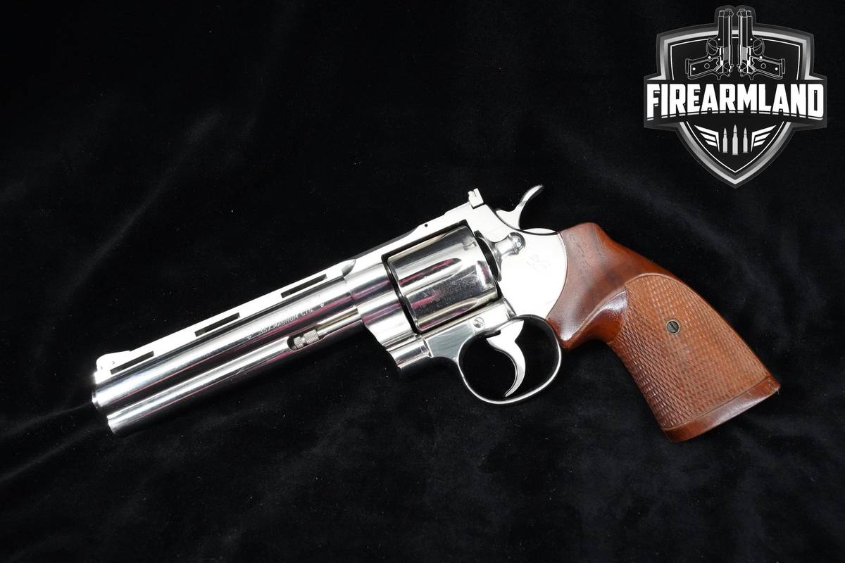1965 Colt Python 357 Magnum 6" Nickel Plated Colt-Python VENT RIB +HOLSTER