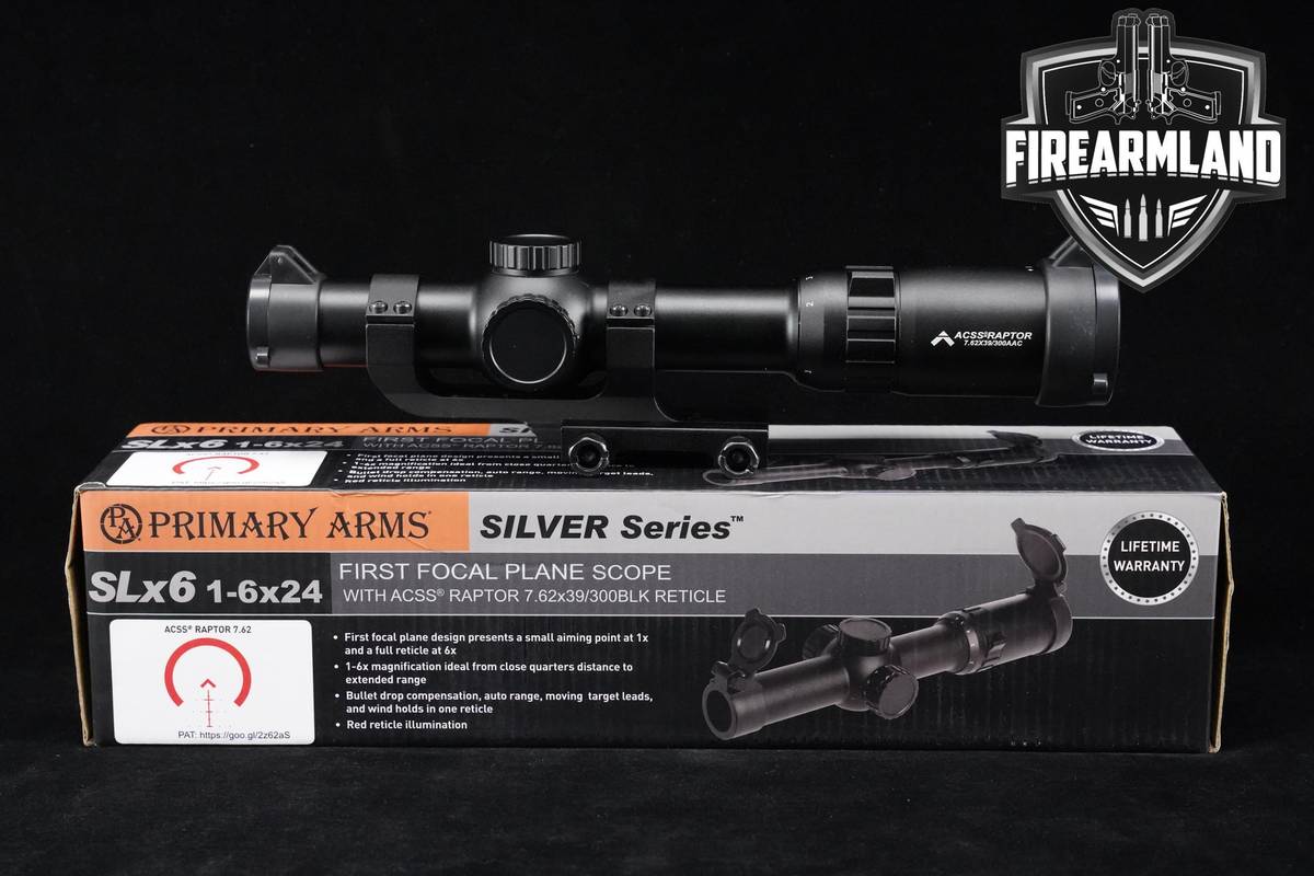 Primary Arms SLx6 1-6x24 ACSS Raptor 7.62x39/300BLK FFP Reticle SLx6 OPTIC