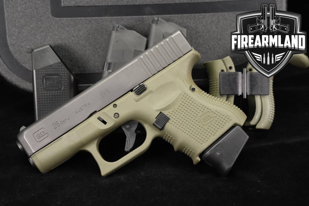 Glock 26 Gen4 G26 Gen 4 9mm 3.43" Green +3 MAGS & ORIG CASE