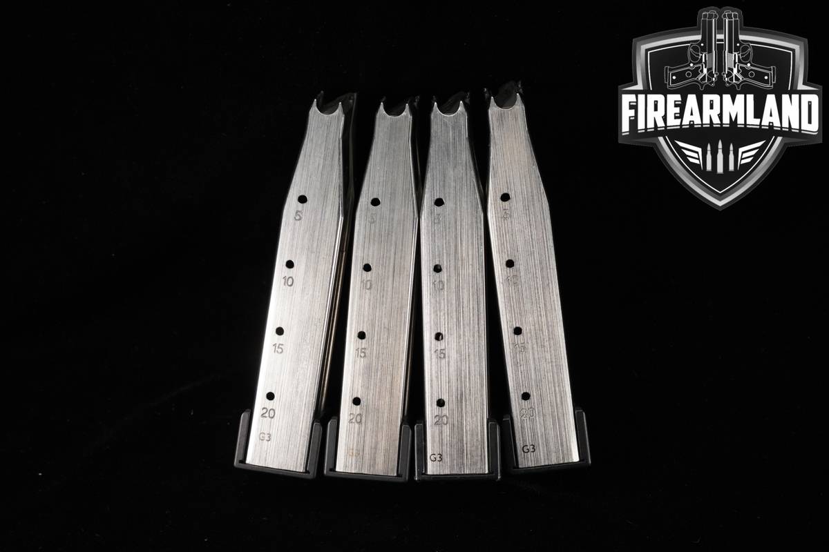 Staccato (STI) FOUR (4) Extended 2011 9mm 20-Round Magazines Luger / .38