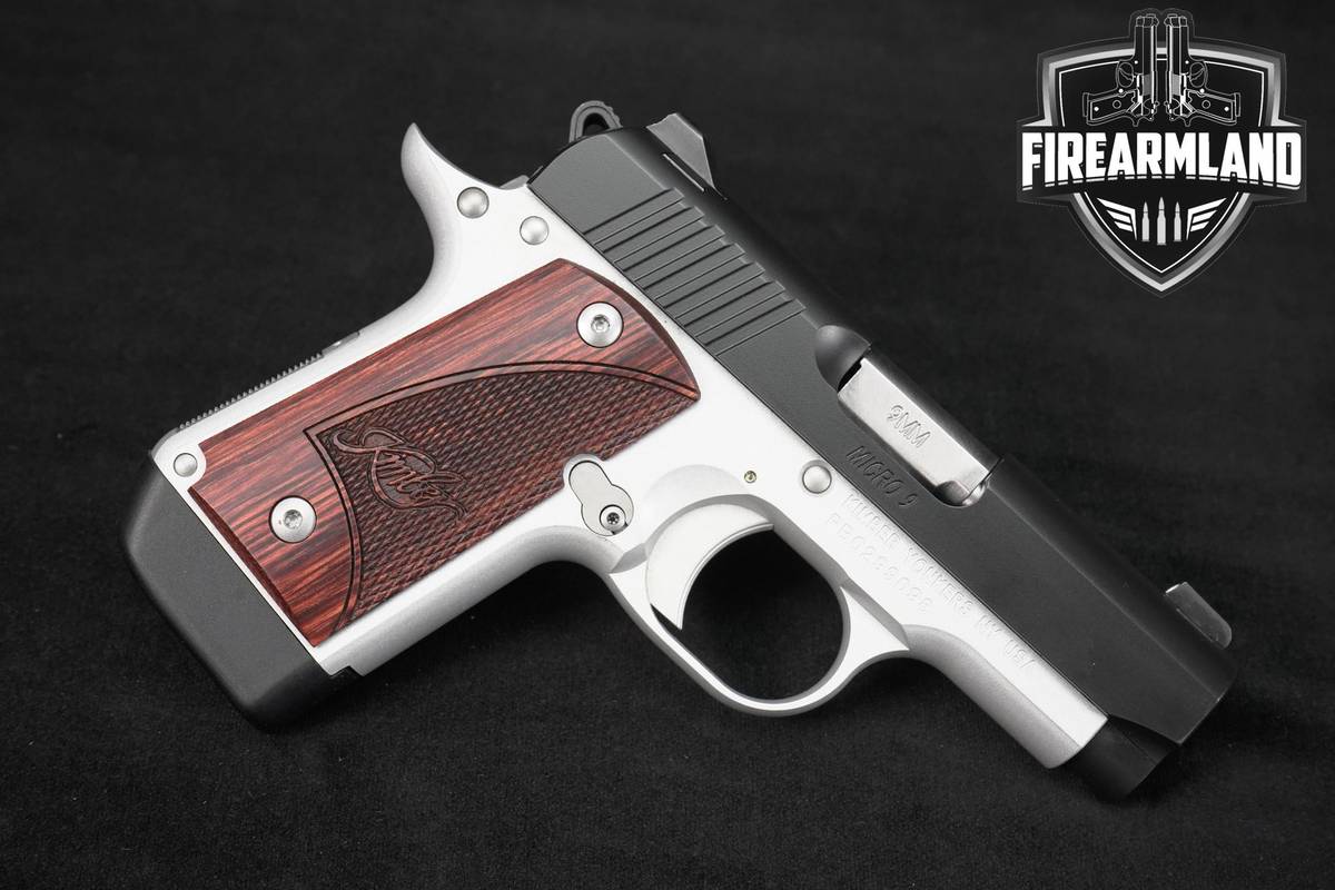 Kimber Micro 9 Rosewood Two-Tone 9mm 3.15" Black & Silver 1911 +ORIG BOX
