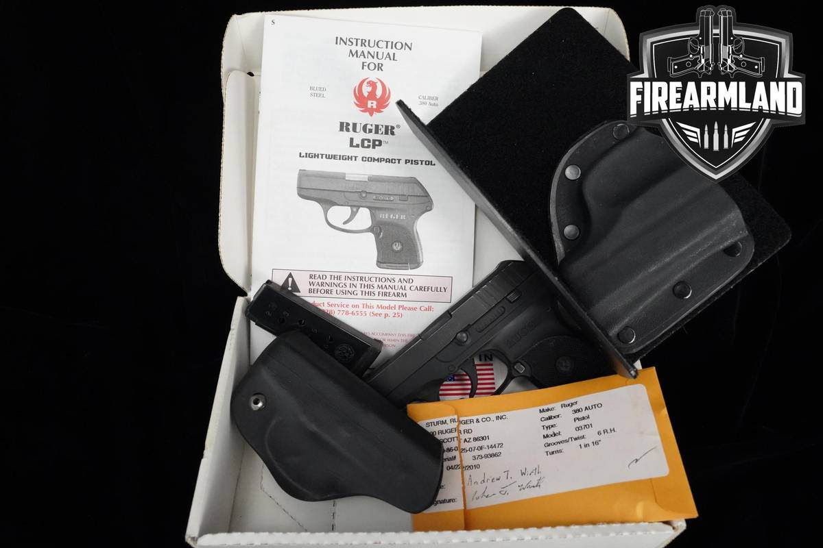 Ruger LCP 380 ACP 2.75" Ruger +2 MAGS, ORIG BOX & HOLSTER