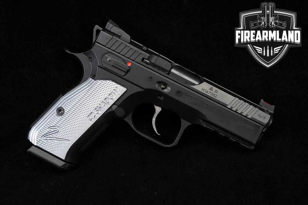 MATCH-GRADE CZ Shadow 2 Compact 9mm 4" Silver Pistol +2 MAGS & ORIG CASE