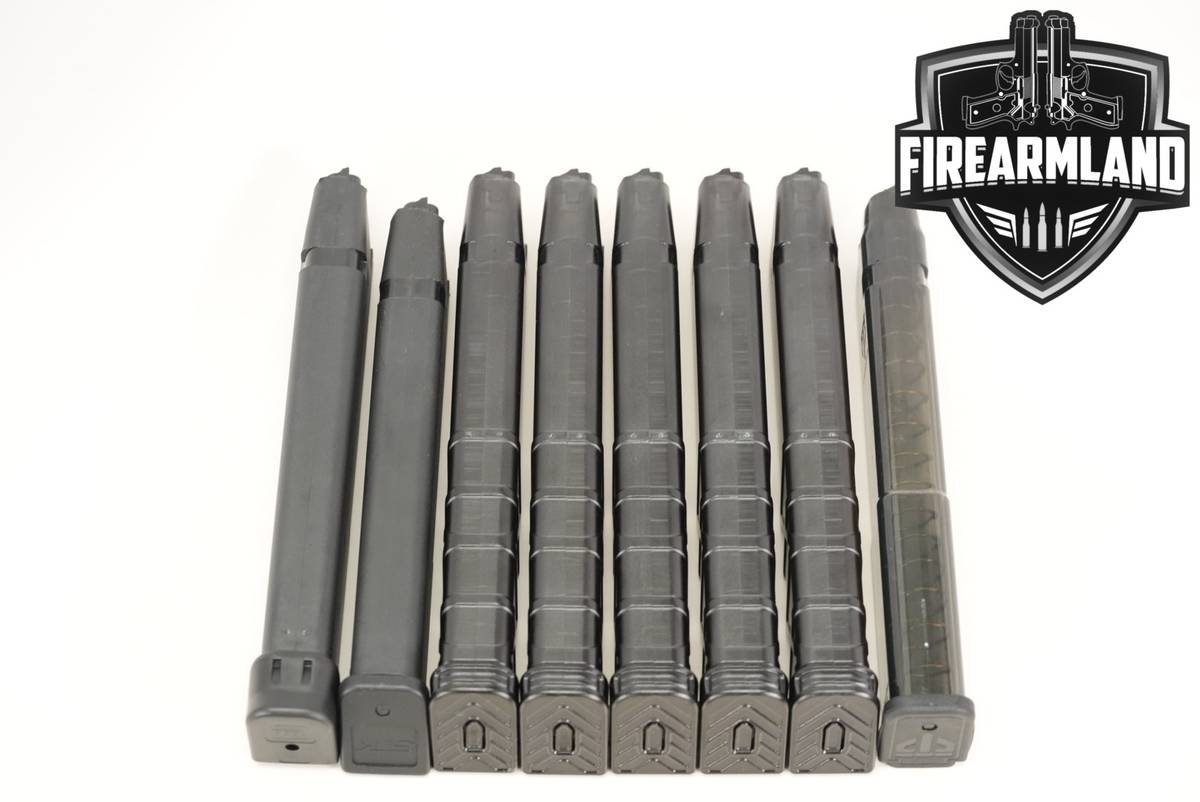 EIGHT (8) Extended Glock 17 19 26 45 47 33 Round Magazines Mags
