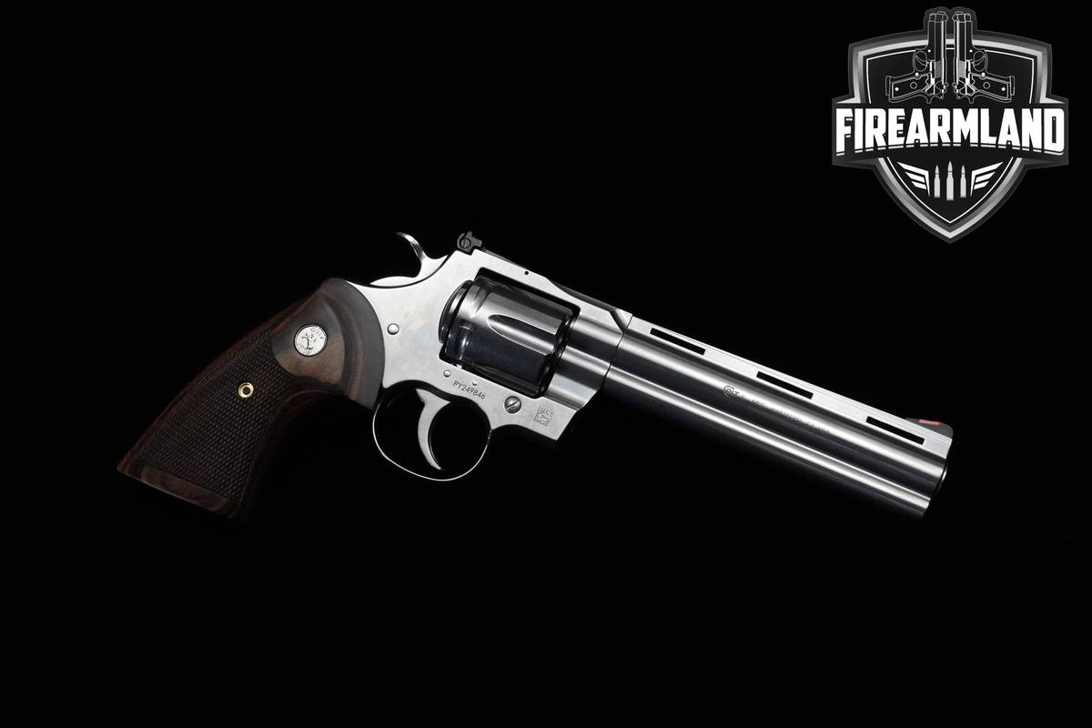 Colt Python 357 Magnum 6" Polished Stainless Colt-Python VENT RIB ORIG CASE