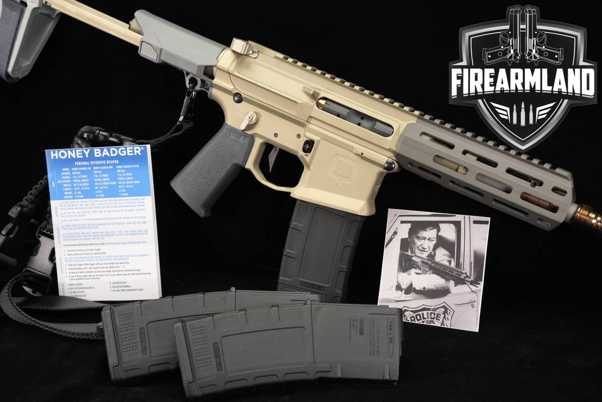 Q Honey Badger Pistol 300 Blackout AR-15 AR15 Two-Tone FDE & Gray +3 MAGS