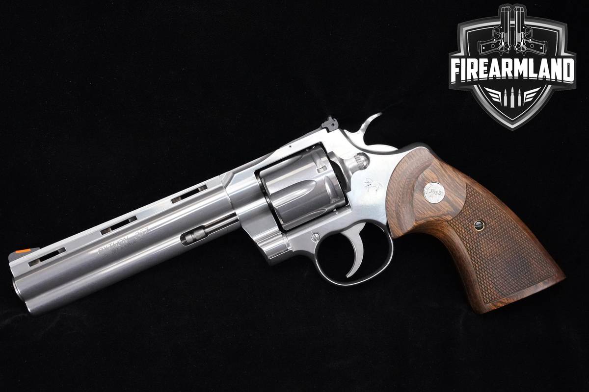 SNAKE-GUN! Colt Python 357 Magnum 6" Stainless Colt-Python-357 +ORIG BOX