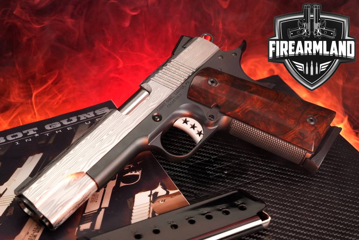 ONE OF A KIND LEFT-HAND! Cabot Guns Ultimate Bedside 1911 DAMASCUS +2 MAGS