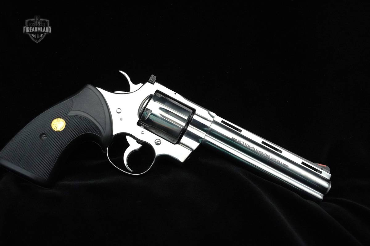 MINTY 1989 NICKEL Colt Python 6" 357 Magnum Colt 357Mag Python Revolver 357
