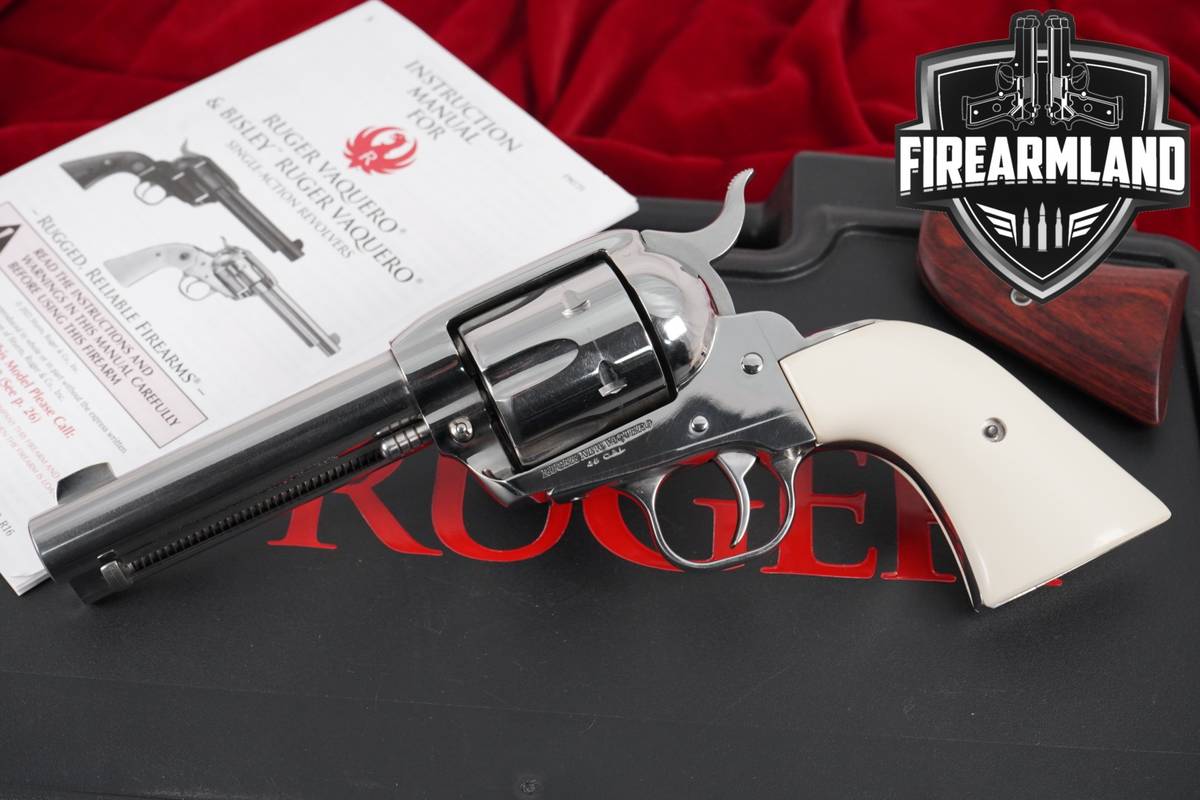 Ruger New Vaquero 45 Colt 4.62" High Polish Stainless +ORIG CASE