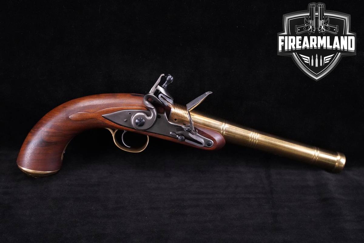 Davide Pedersoli Queen Anne Pistol Brass .50 7.81" Brass & Walnut +ORIG BOX