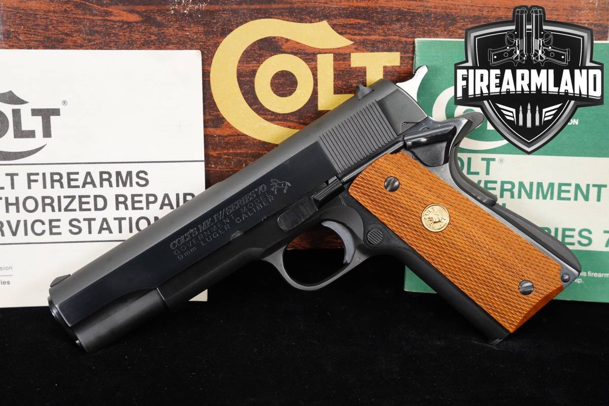 MINTY 1979 9mm Colt Government Model MK IV Series 70 1911 5" Blue +ORIG BOX