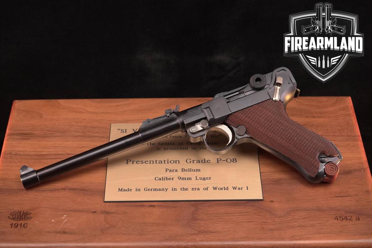 ARTILLERY 1916 DWM Pistole 08 Lange Presentation Grade 9mm 7.9" P.08 P08