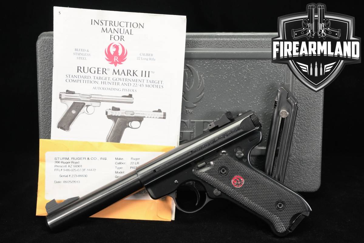 Ruger Mark III Target 22LR 5.5" Blued Mark3 MK3 MK-3 +2 MAGS & ORIG CASE