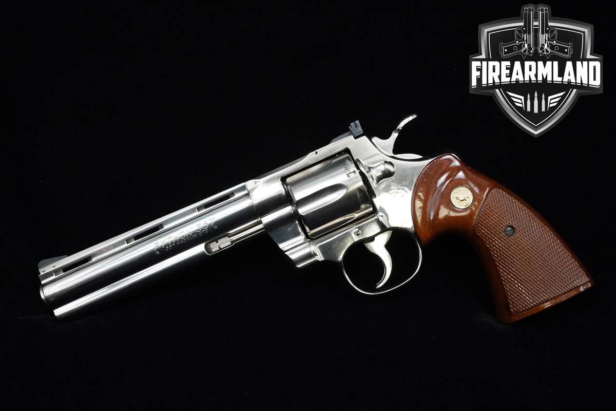 MINTY-98% 1980 Colt Python 357 Magnum Polished Nickel Colt-Python +ORIG BOX