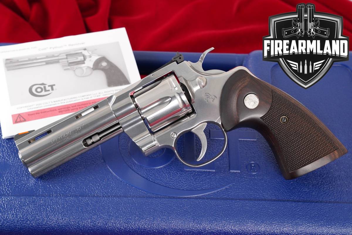 DESIRED Colt Python 357 Magnum 4.25" Polished Stainless +ORIG CASE