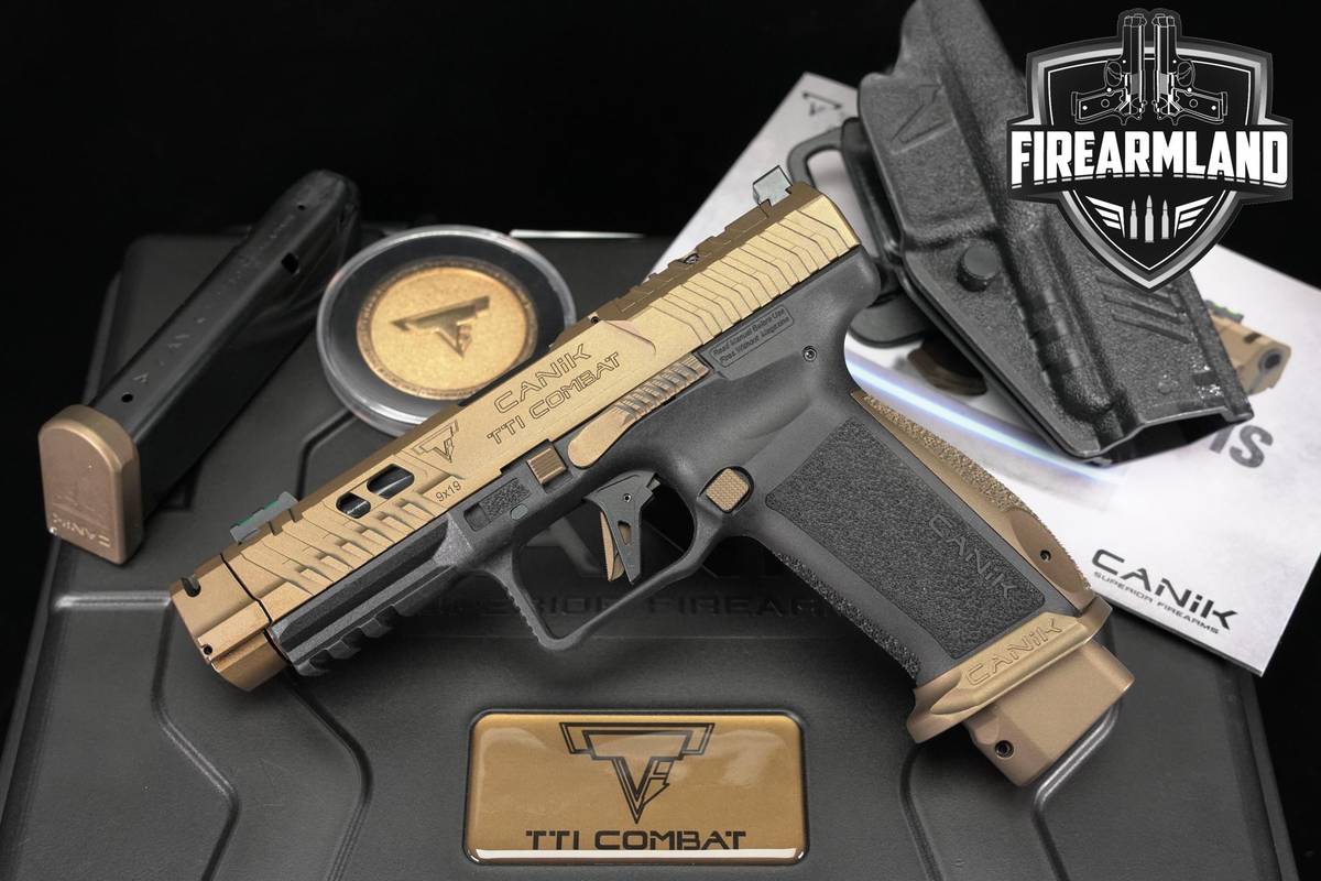 Canik TTI Combat 9mm 4.6" Optics-Ready Two-Tone Bronze +2 MAGS & ORIG CASE